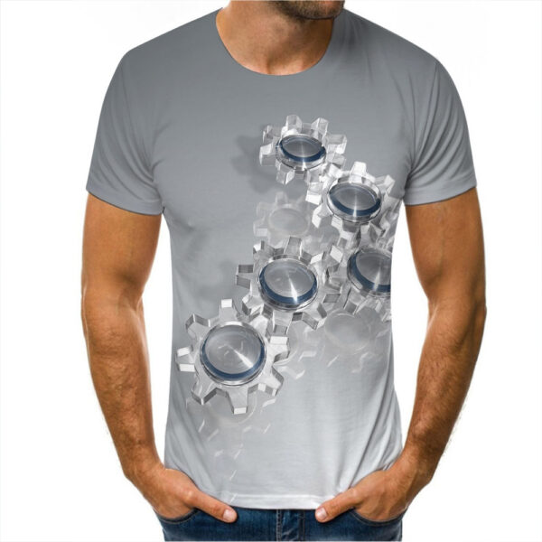 Men's Round Neck Abstract Fashion Short Sleeve - Image 5