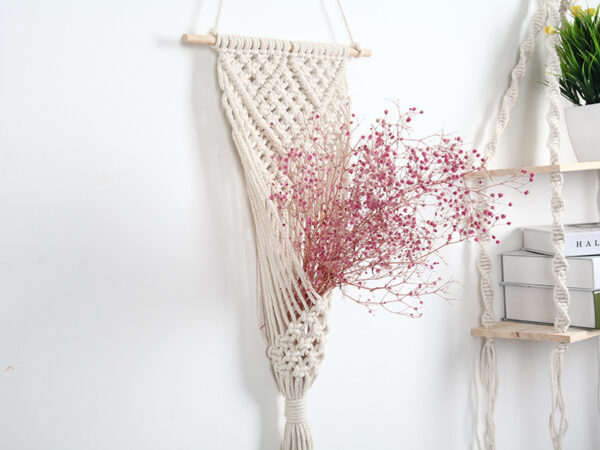 Woven Net Bag Flower Basket Wall Decoration - Image 6