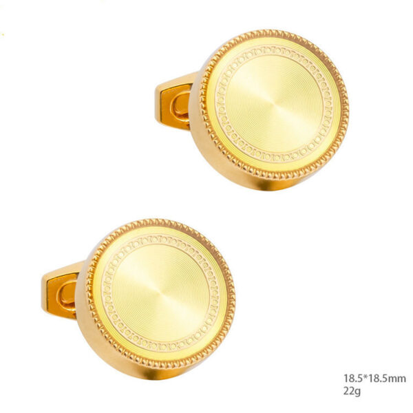 Round CD Accessories Enamel Cufflinks For Men - Image 8