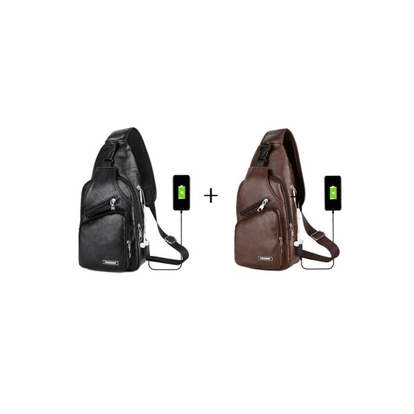 USB Portable Charging Chest Bag Messenger Bag - Image 10