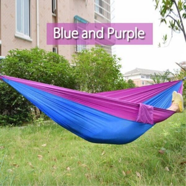 Backpacking Hammock - Portable Nylon Parachute Outdoor Double Hammock - Image 6