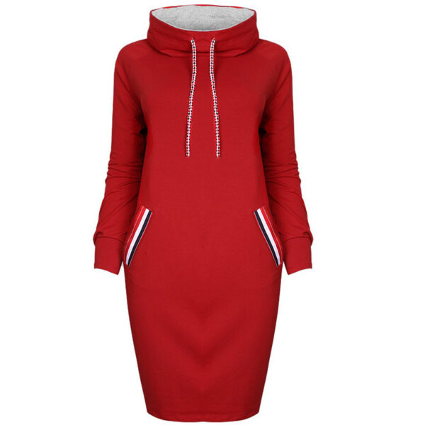 Autumn winter dress Long sleeve vestidos Casual party dresses vestido de festa women dress plus size High collar robe femme - Image 4