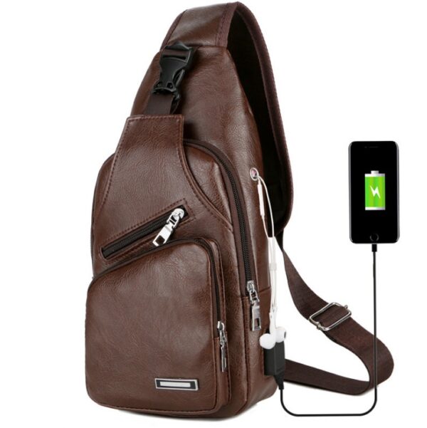 USB Portable Charging Chest Bag Messenger Bag - Image 2