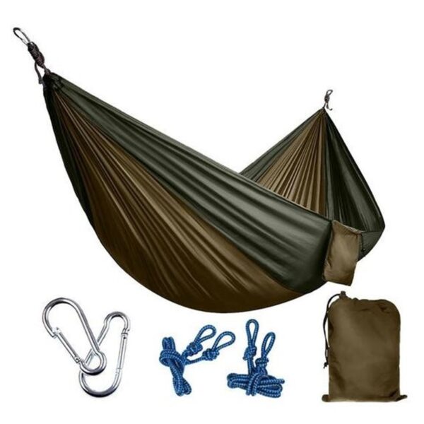 Backpacking Hammock - Portable Nylon Parachute Outdoor Double Hammock - Image 4