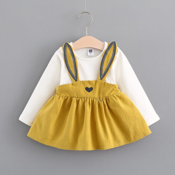 autumn new Korean children's clothing, girls cute rabbit dress, baby baby princess dress 916 - Image 5