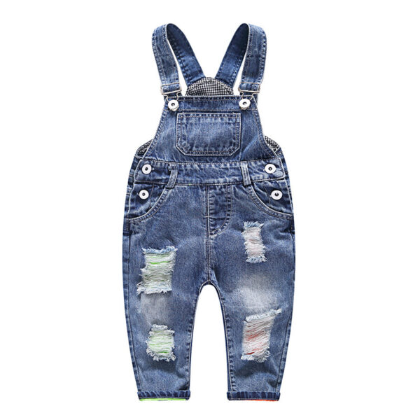 Boys' Fashion Simple Denim Suspender Pants - Image 3