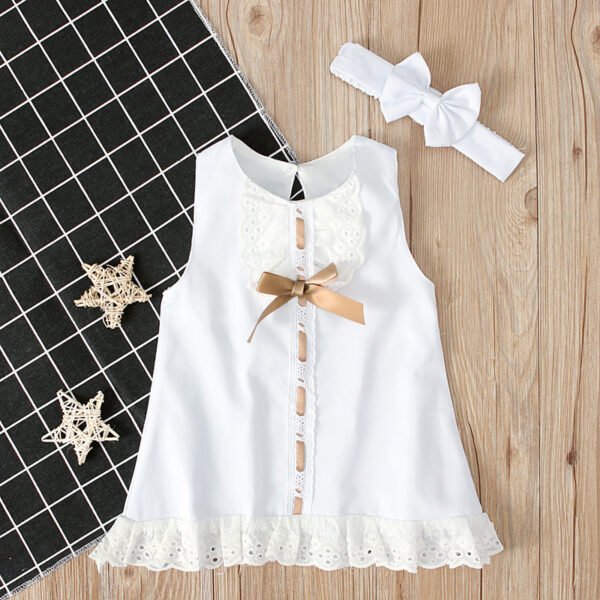 Girls baby sleeveless bow skirt - Image 5