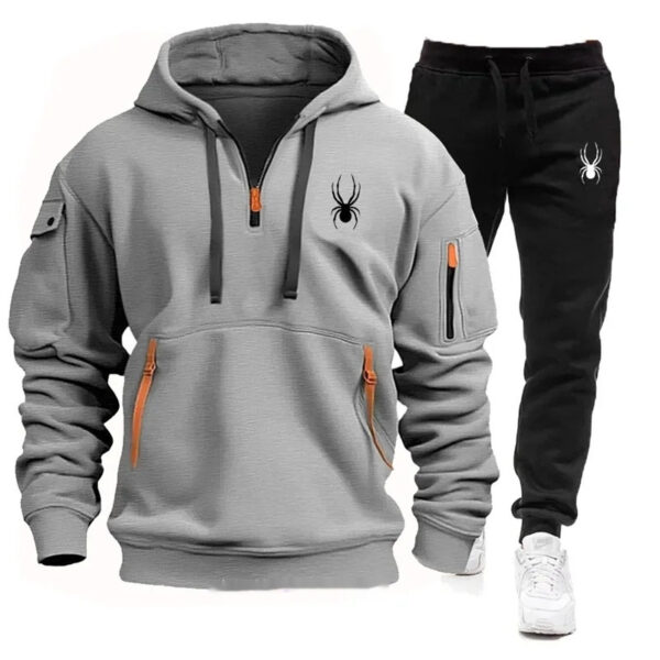 Casual Men's Pocket Polyester Sports Suit - Image 9