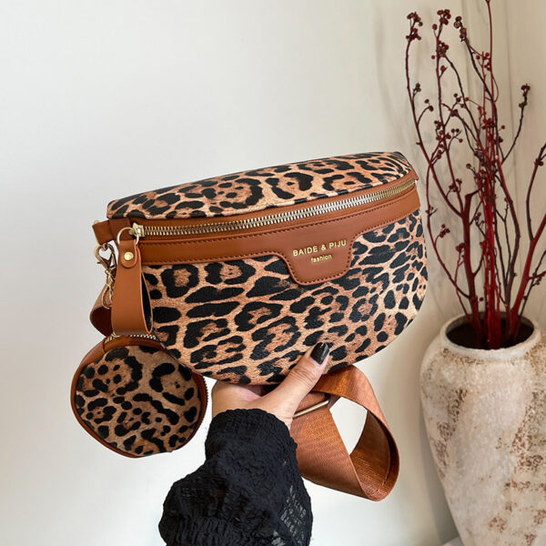 Women's Simple Fashion All-match Leopard Print Printed Shoulder Bag - Image 3