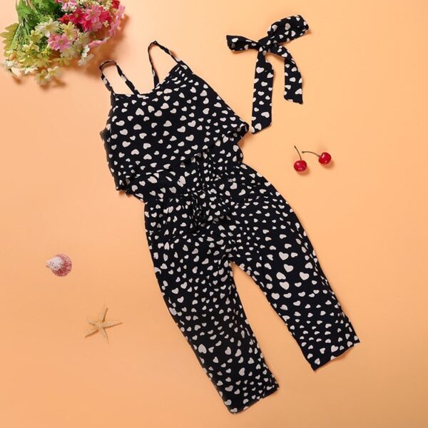 Fashion Summer Kids Girls Clothing Sets Cotton Sleeveless Polka Dot Strap Girls Jumpsuit Clothes Sets Outfits Children Suits - Image 2