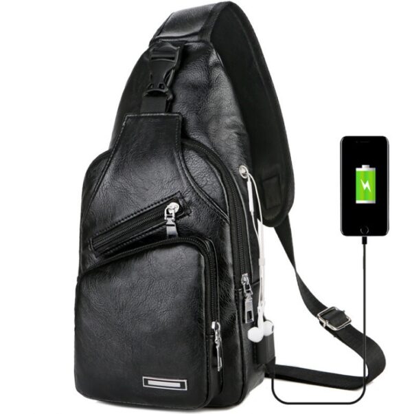 USB Portable Charging Chest Bag Messenger Bag - Image 4