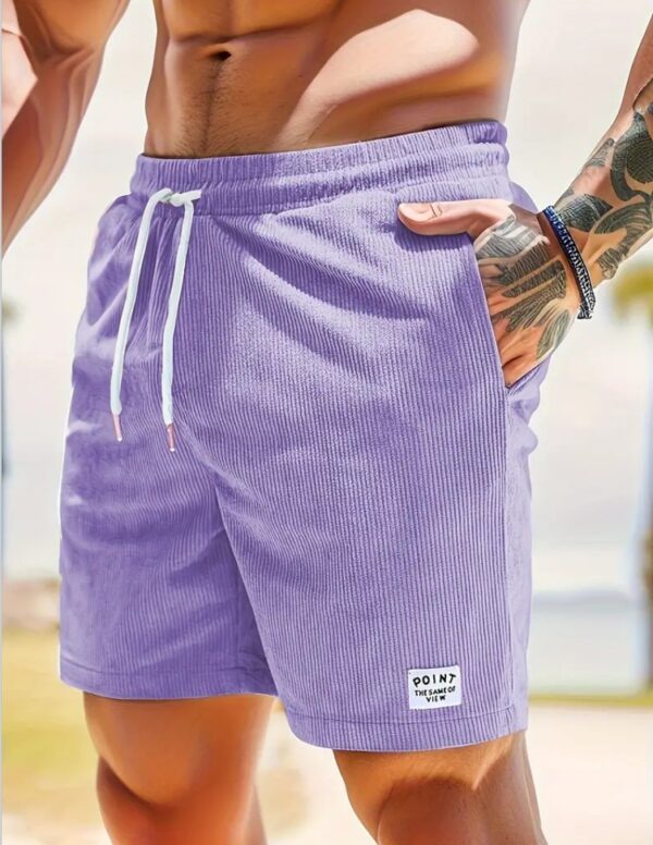 Lace-up Drawstring Shorts Summer Corduroy Sports Short Pants Mens Clothing - Image 8