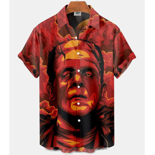 Men's Short-sleeved Shirt Four-sided Stretch 3D Digital - Image 5