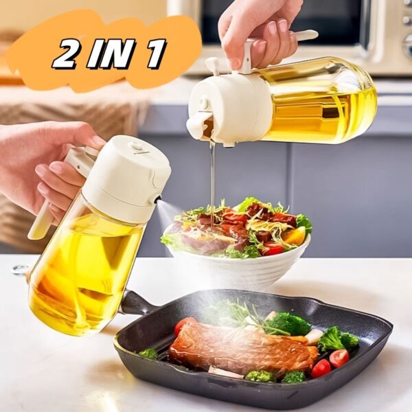 Olive Oil Sprayer Dispenser For Cooking BBQ 2 In 1 Glass Oil Vinegar Soy Sauce Spray Kitchen Oil Bottle For Air Fryer