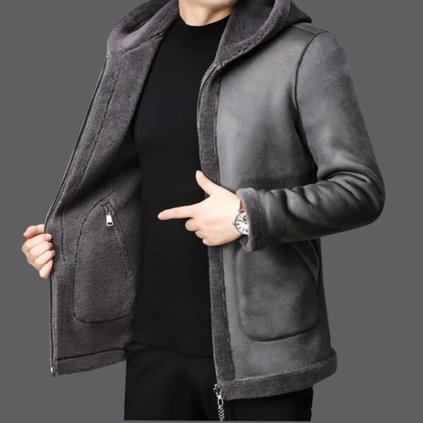 Double-sided Fleece Men's Lambswool Wool Coat Jacket - Image 3