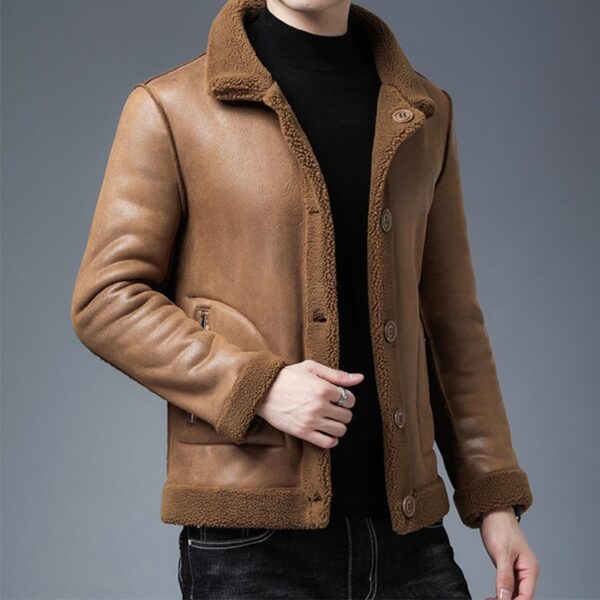 Double-sided Fleece Men's Lambswool Wool Coat Jacket - Image 10