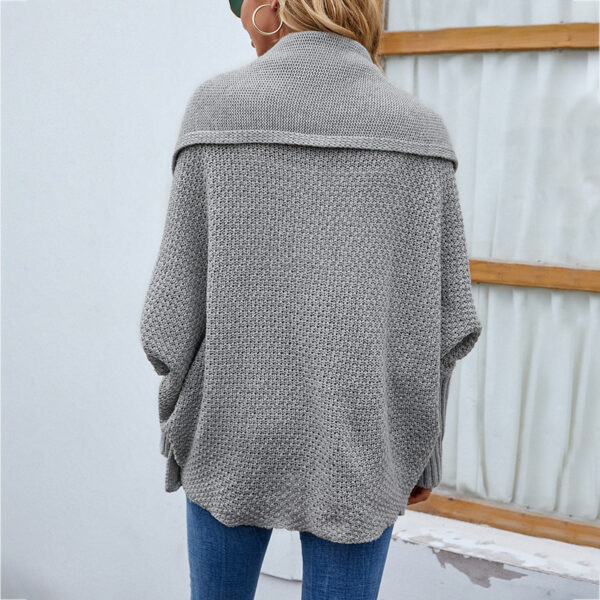 New Loose Knitted Sweater Solid Color Bat Sleeve Large Lapel Cardigan Autumn And Winter Fashion Jacket For Women Clothing - Image 10