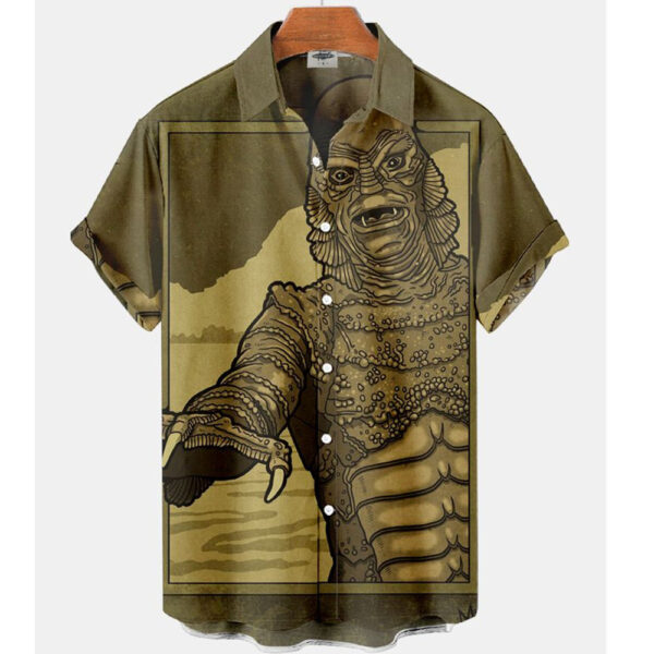 Men's Short-sleeved Shirt Four-sided Stretch 3D Digital - Image 4