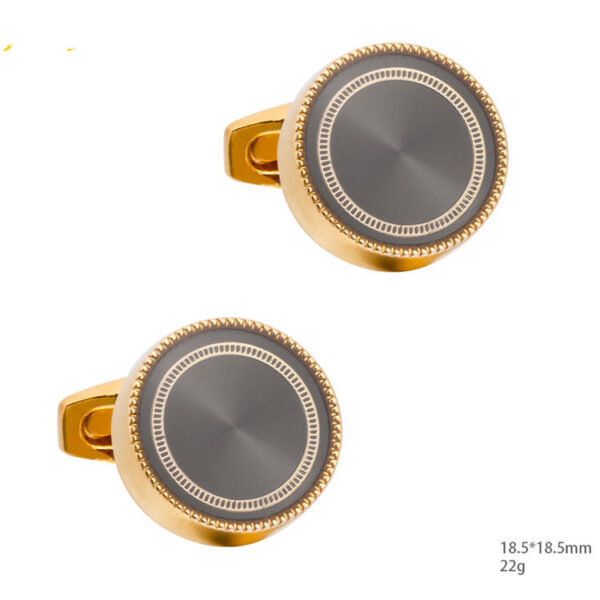 Round CD Accessories Enamel Cufflinks For Men - Image 9