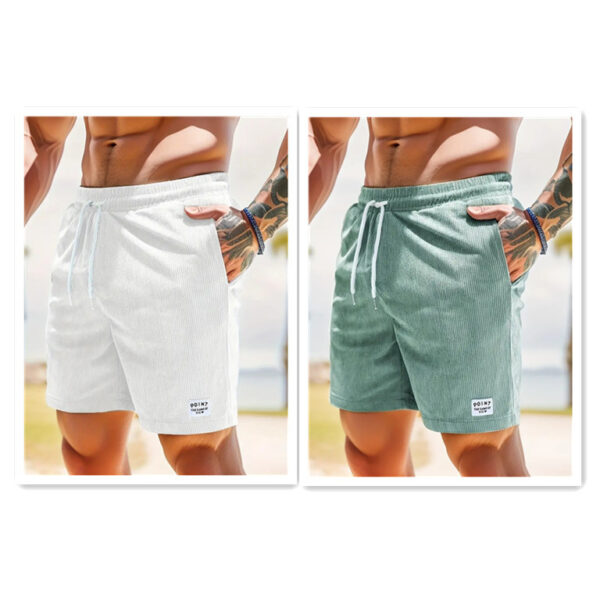 Lace-up Drawstring Shorts Summer Corduroy Sports Short Pants Mens Clothing - Image 7