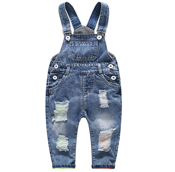 Boys' Fashion Simple Denim Suspender Pants - Image 6