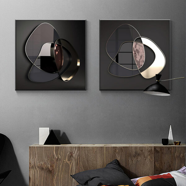 Modern Abstract 3D Metal Wall Art Canvas Painting - Image 8