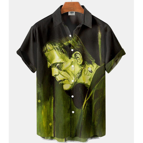 Men's Short-sleeved Shirt Four-sided Stretch 3D Digital - Image 3