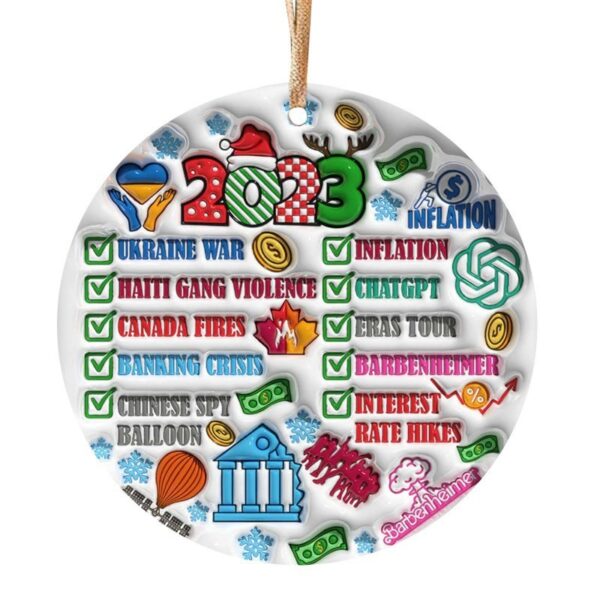 Wooden Hanging Creative Round Christmas Tree Pendant - Image 10