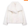 Winter Plush Coat Fashion Thicken Lapel Outwear Casual Long Sleeve Tops Womens Clothing - Image 4