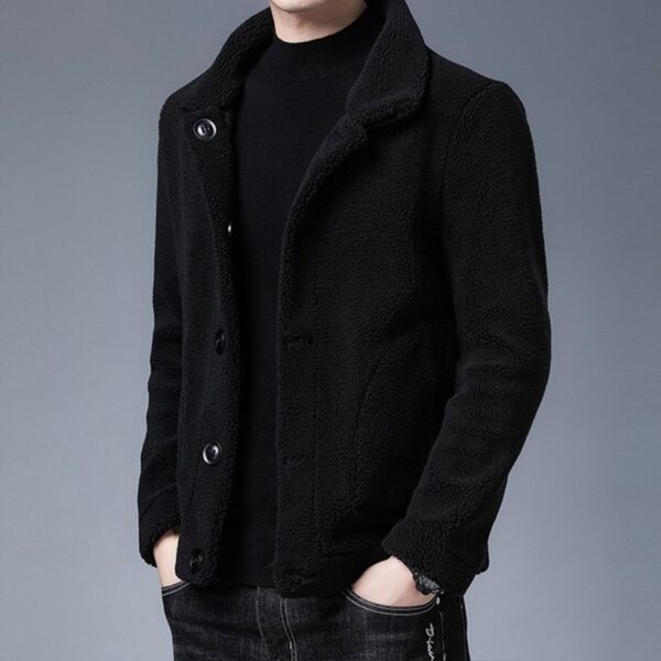 Double-sided Fleece Men's Lambswool Wool Coat Jacket - Image 7