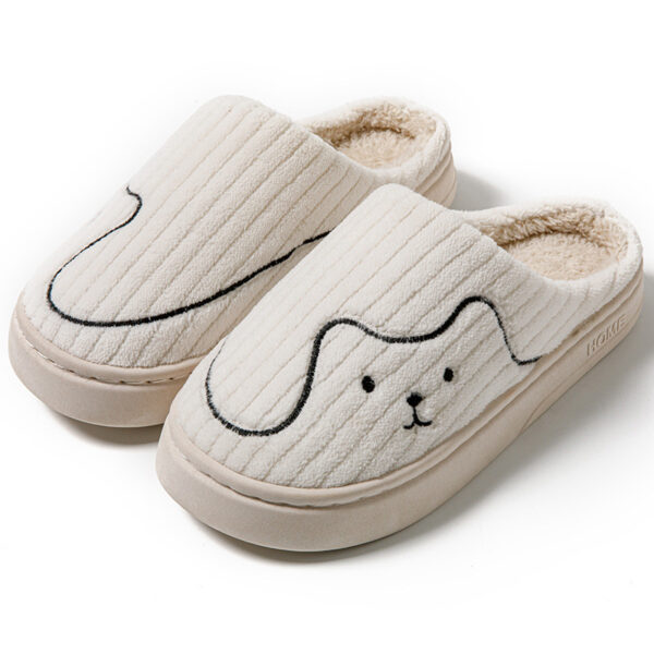 Striped Cat Slippers Indoor Couple Non-slip Floor Bedroom Slipper Winter Warm Plush House Shoes Women Men - Image 5