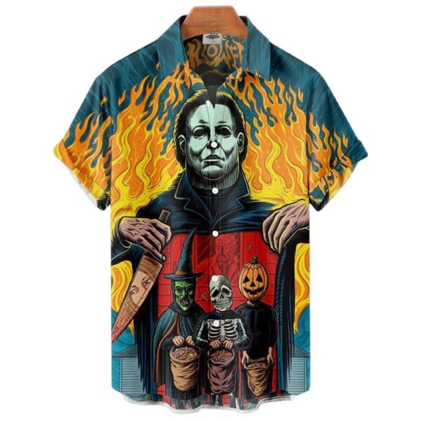 Men's Short-sleeved Shirt Four-sided Stretch 3D Digital - Image 8