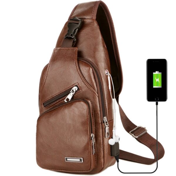 USB Portable Charging Chest Bag Messenger Bag - Image 9