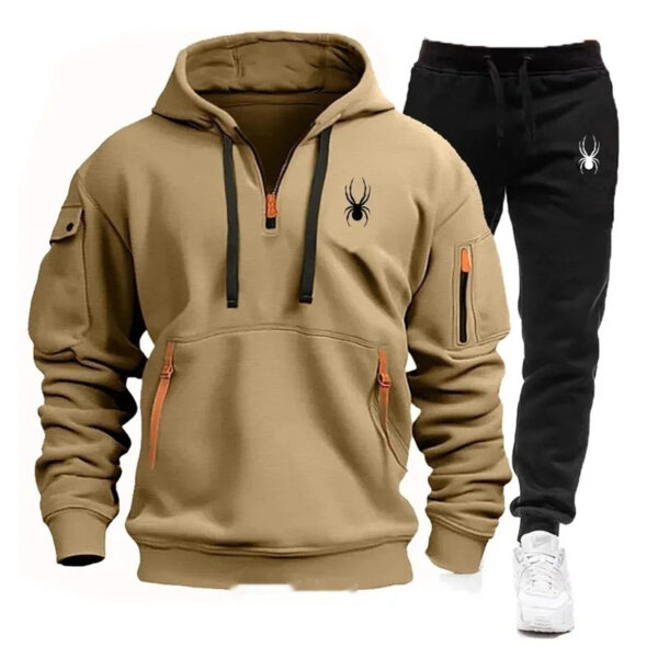 Casual Men's Pocket Polyester Sports Suit - Image 5