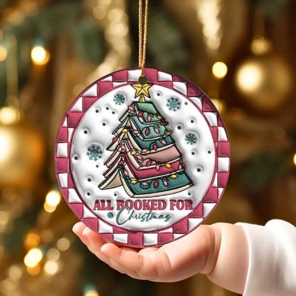 Wooden Hanging Creative Round Christmas Tree Pendant