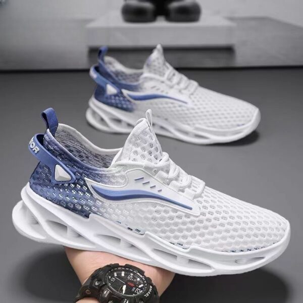 Men's Lace-up Sneakers Mesh Sports Shoes Fashion Hollow-sole Low Top Running Shoes - Image 8