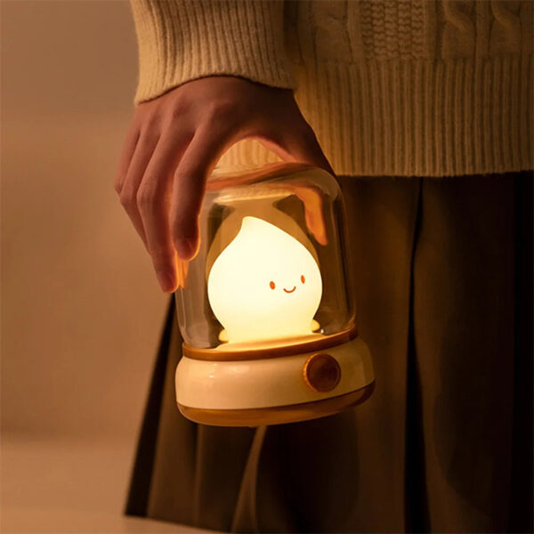 Retro Small Night Lamp Bedroom Mini Desktop LED Cute Night Lamp Creative USB Rechargeable Portable Cartoon Table Lamp For Coffee Bar Hotel Bedroom Home Decor - Image 10