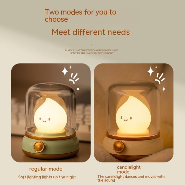 Retro Small Night Lamp Bedroom Mini Desktop LED Cute Night Lamp Creative USB Rechargeable Portable Cartoon Table Lamp For Coffee Bar Hotel Bedroom Home Decor - Image 3