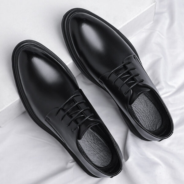 Business Formal Wear British Commuter Leather Black Leather Shoes - Image 4