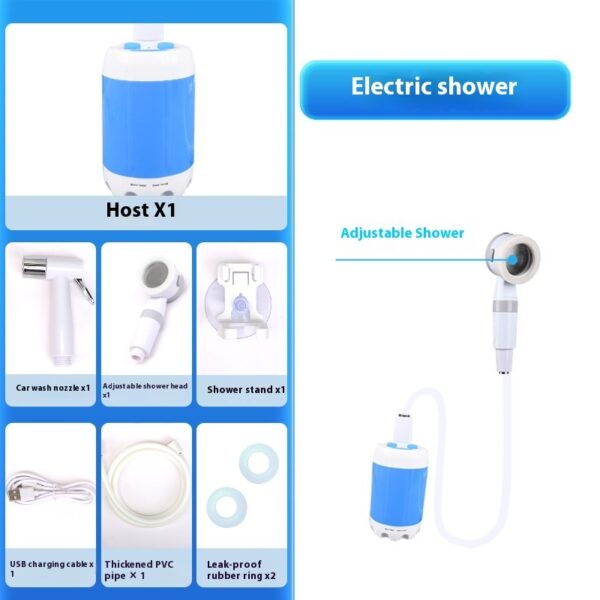 Outdoor Camping Shower Portable Electric Shower Gadgets Waterproof 5000mAh Rechargeable Battery Powered For Hiking Traveling - Image 8