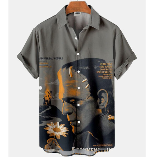 Men's Short-sleeved Shirt Four-sided Stretch 3D Digital - Image 6