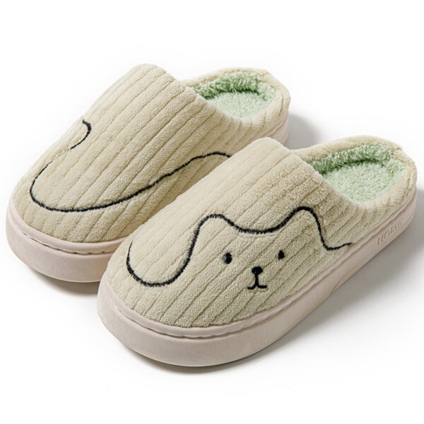 Striped Cat Slippers Indoor Couple Non-slip Floor Bedroom Slipper Winter Warm Plush House Shoes Women Men - Image 4