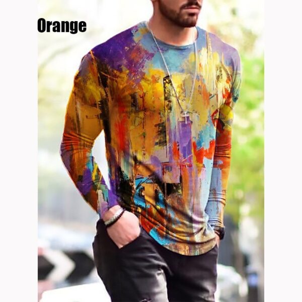 Printed Simple Men's Long Sleeve T-shirt