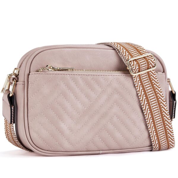 Cow Color Matching Multifunctional Zipper Crossbody Bag - Image 3