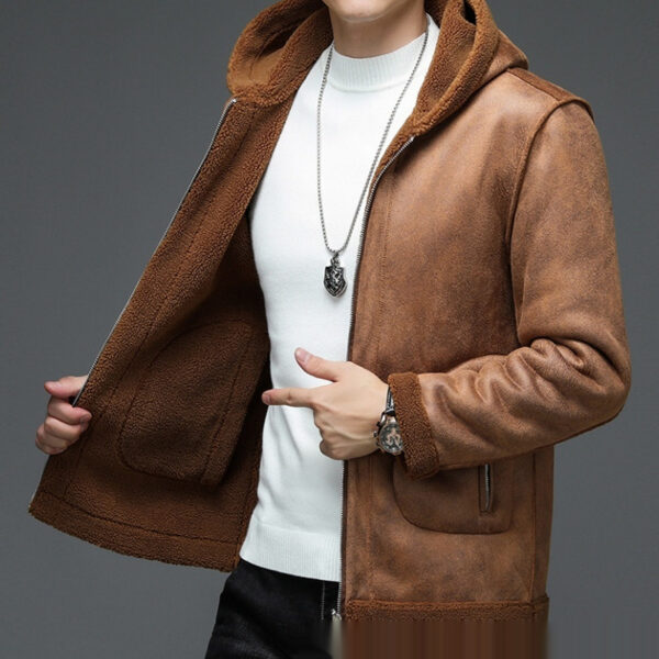 Double-sided Fleece Men's Lambswool Wool Coat Jacket - Image 6