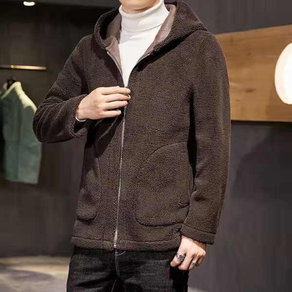 Double-sided Fleece Men's Lambswool Wool Coat Jacket - Image 9