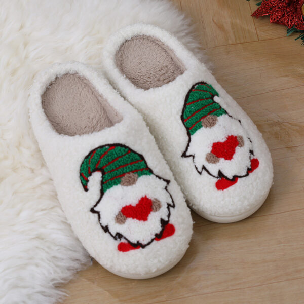 Cute Cartoon Santa Claus Home Slippers Couple Indoor Floor Bedroom Slipper Christmas Warm Shoes Women Men - Image 3