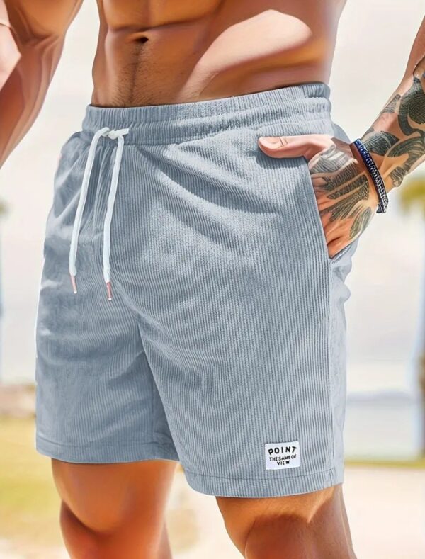 Lace-up Drawstring Shorts Summer Corduroy Sports Short Pants Mens Clothing - Image 2