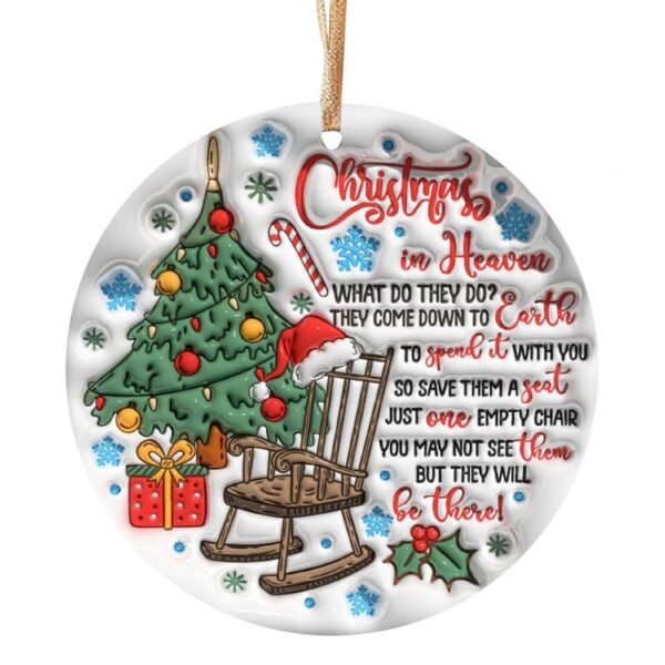 Wooden Hanging Creative Round Christmas Tree Pendant - Image 6