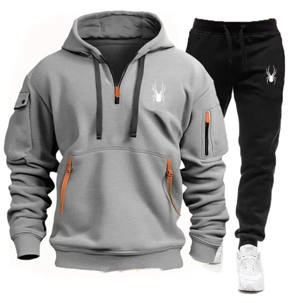 Casual Men's Pocket Polyester Sports Suit - Image 6